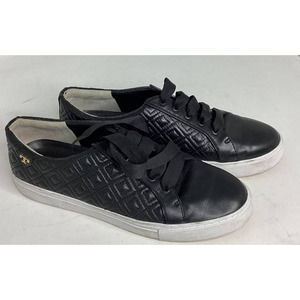 Tory Burch Bryant Black Leather Quilted Sneakers Sz. 10.5